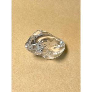 Vintage Daum Crystal Frog Figurine - Paperweight