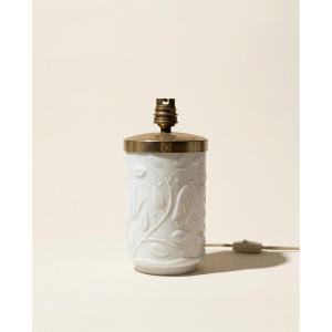 Vintage Lamp Base In White Opaline Glass - 50s/60s