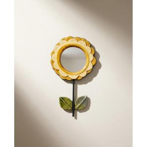 Ceramic Hand Mirror "camélia" By Mithé Espelt - Circa 1965