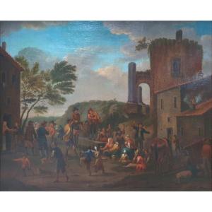 Johannes Janson (attributed To) - Kermesse In A Village