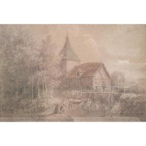 Alexandre Pau De Saint-martin - Lively Landscape At The Water Mill