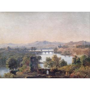 Jan Kobell The Elder - Landscape With Ruins, A River And A Bridge