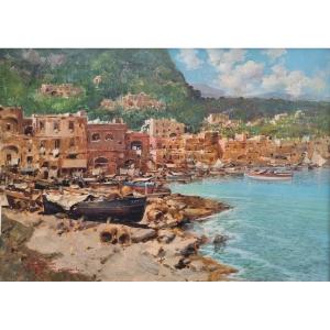 Antonio Gravina - Harbour On The Amalfi Coast