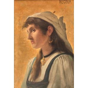 André Collin - Portrait Of A Young Italian Woman