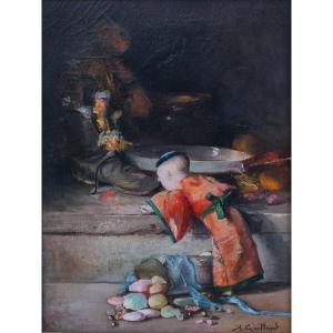 Alfred Caillaud - Christmas Presents By The Fireplace
