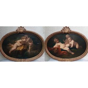 Italian School From The Beginning Of The 19th Century - Bacchus As A Child And Apollo As A Child