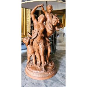 Clodion The Triumph Of Bacchus, Terracotta 19th Century