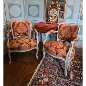 Pair Of Louis XV Period Dressing Chairs.  