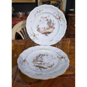 Pair Of Höchst Earthenware Plates, 18th Century