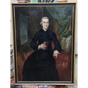 Important Portrait Of A Clergyman Who Was A Musician – Circa 1830.