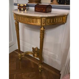 Neoclassical Console In Gilded Wood – Late 19th Century.  