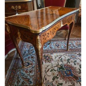 End Wood Marquetry Games Table In The Bvrb Style, By Krieger,