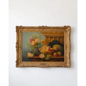 Antique Still Life From 1896 - Former Manoir Aux Quat' Saisons Collection