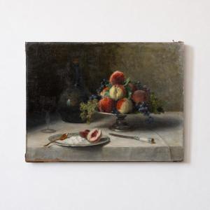 Original 19th-century French Still Life Signed P. Seguin, 1886
