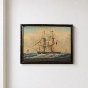 Portrait Of The Ship Emile-arie - Attributed To The Circle Of Roux (marseille)