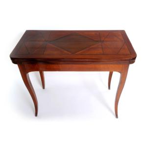 Stamped Joubert - Cherry And Amaranth Games Table - Louis XV Period - 18th Century