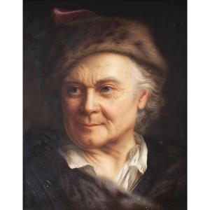  Cristian Seybold (after) - Portrait Of A Man In A Fur Headdress