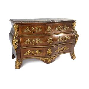 Stamped F. Lieutaud - Satinwood And Amaranth Tomb Chest Of Drawers - Regency Period