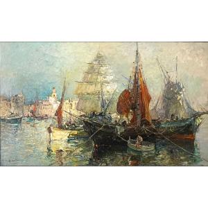 Cakes In The Port - Oil By A. Demarta XXth
