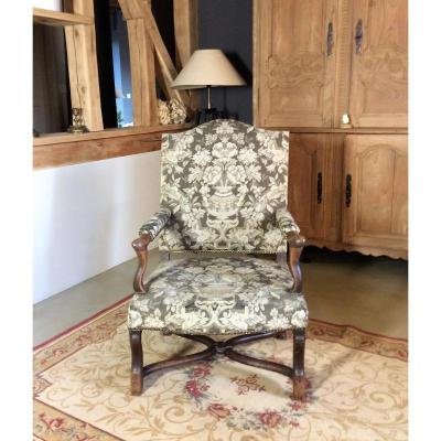  25% Discount   -   Armchair In Natural Wood -  Regency Period