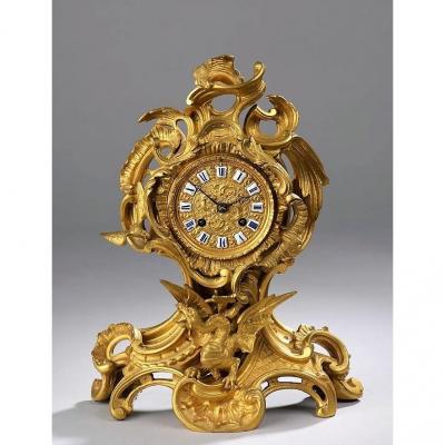 25% Discount - Beautiful Gilded Bronze Clock - Napoleon III Period -