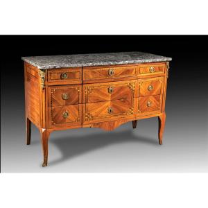 - Stamped "f. Delorme" - Trouser Commode - Transition - 18th Century