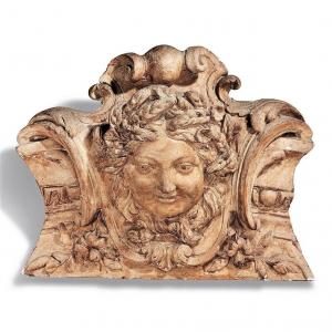   25% Discount  - Decorative Element In Plaster Carved In Bas Relief -  19th