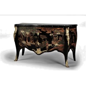  25% Discount - Louis XV Commode In Coromandel Lacquer -  XIXth Century