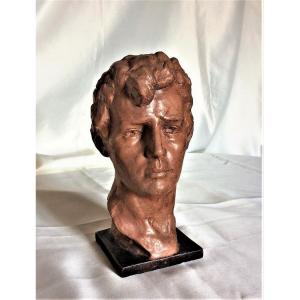  25% Discount - Bust Of A Man - Terracotta Proof - Signed Victor Demanet
