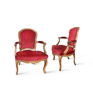   Stamped  Sene - Pair Of Convertible Armchairs - XVIII Th