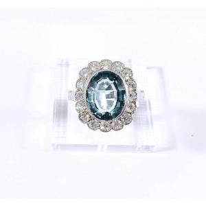 Daisy Ring With Topaz And Diamonds