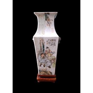 Antique Chinese Qianjiang Cai Vase, 19th-20th Centuries