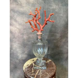 Crystal Perfume Bottle With Mediterranean Red Coral Stopper