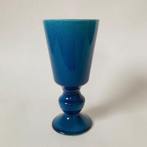 Blue Vase By Pol Chambost, Circa 1970, France.