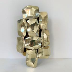 Brass Wall Sconce Signed Willy Daro, Circa 1970, Belgium