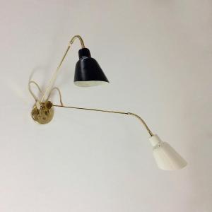 Large Two-arm Wall Light By Angelo Lelli For Arredoluce, Circa 1952, Italy.