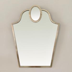 Brass Wall Mirror, Circa 1950, Italy.