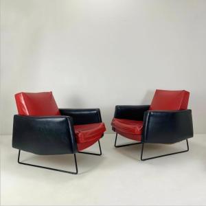 Pair Of Prélude Model Armchairs By Louis Paolozzi For Zol, Circa 1958, France.