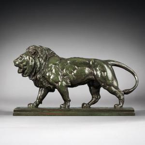 Walking Lion By Antoine-louis Barye
