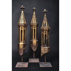 Three Models Of The Nazarene Golden Towers, France Circa 1870