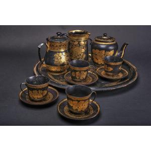 Directoire Period Luncheon In Papier Maché, France Late 18th