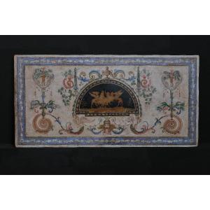 Very Beautiful Pompeian Style Scagliola Tray, Naples, 19th C