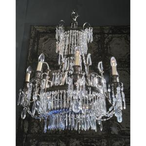 Russian Chandelier In Silvered Bronze, Early 19th Century