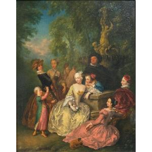 Allegory Of Beauty, After François Boucher (paris, 1703-1777), Oil On Wood