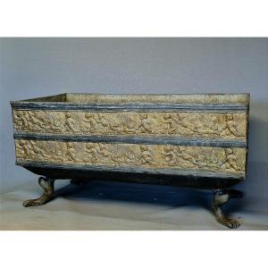 Two Partially Gilded Lead Planters, England, 19th Century