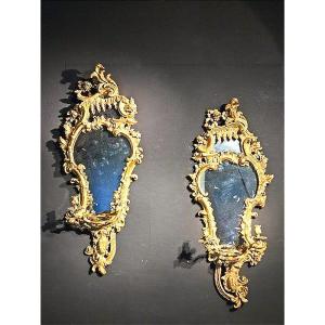 Pair Of Large George II Mirrors , London, Circa 1770, Label Of William Froom