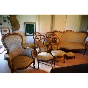 Louis Philippe Living Room In Solid Walnut