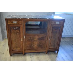 Art Deco Walnut Buffet Serving Bar
