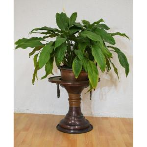 Copper Planter With Two Bronze Handles, It Is Dated 1904