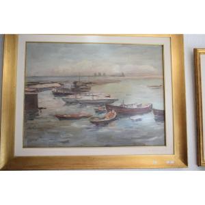 Painting By Cola Dante "stranded Boats"